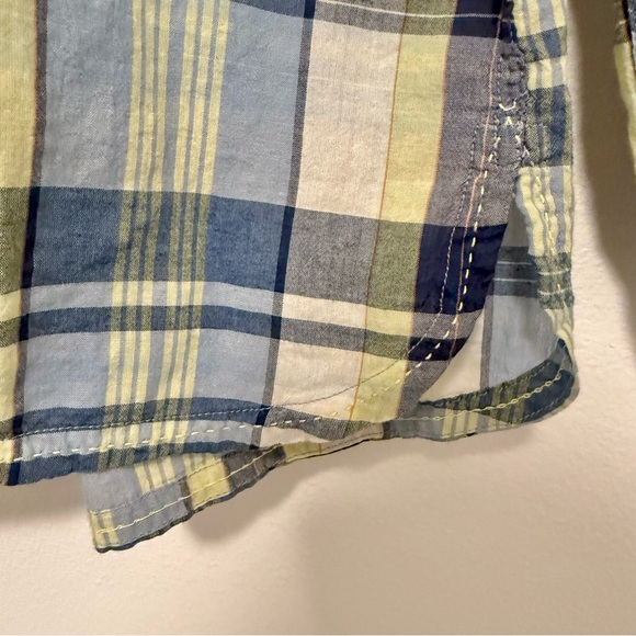 Toad & Co 100% Organic Cotton Popover Top Long Sleeves Blue Plaid Medium - Picture 9 of 9